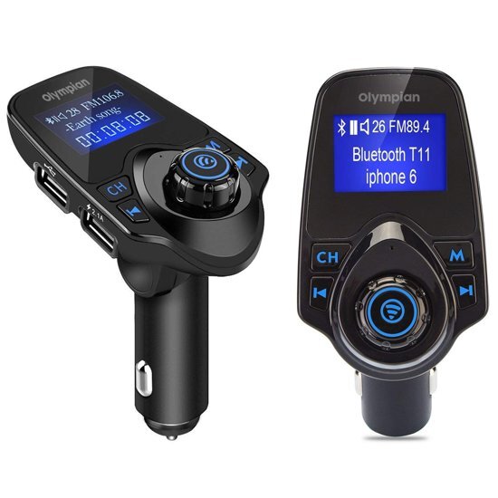 - Bluetooth FM Transmitter voor auto 120 Â° Rotatie Auto Radio Adapter CarKit met 4 Music Play Modes / Hands-free Bellen / TF Kaart / USB Auto Lader / USB Flash Drive / AUX Input / Output 1.44 inch LCD Display/ Bluetooth Carkit 5 in 1