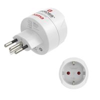 Skross Adaptateur de voyage - EUR (type E,F) vers Suisse, Italie, Brésil (type J,L,N) - Blanc