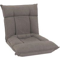 HWC Vloer fauteuil HWC-N44, relax vloer kussen vloer sofa fauteuil 6 ligstanden, stevig frame fluweel ~ donkergrijs