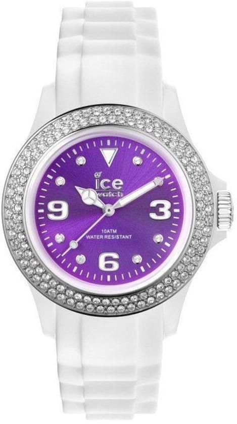 Ice-Watch Ice-Purple Stone White-Purple Unisex - Horloge - Wit - 43 mm