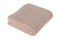 Homemania Softy deken voor bank, slaapkamer, woonkamer - roze acryl 90 x 90