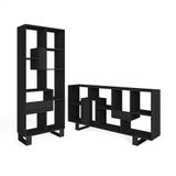 Skraut Home Boekenkast, Boekenplank voor woonkamer, studeerkamer 174x67x31 Industrieel design Moderne stijl Zwart