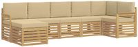vidaXL - Hoek loungeset - 7 zitplekken - Polyester - Wit en Beige