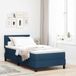 Maison Exclusive - Lit boxspring avec tête de lit, bleu, 90 x 200 cm, rembourré