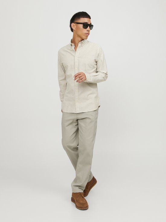 JACK&JONES JPSTKANE DAVE CHINO Heren Broeken W36 X L36 Katoen Elastaan Beige