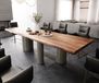Troa Table à manger Edge 300x100 XL Acacia Marron Troa Métal finition à effet Titane Live-Edge
