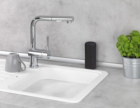 WENKO Afwasmiddeldispenser - Zwart - 250 ml - Modern