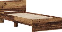 vidaXL Bedframe - met Hoofdbord - Oud hout - 75 x 190 cm - Bewerkt hout