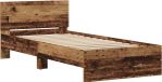 vidaXL Bedframe - met Hoofdbord - Oud hout - 75 x 190 cm - Bewerkt hout