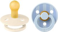 BIBS Colour Studio Speen verpakking van 2 stuks. BPA-vrij, Ronde speen. Natuurlijk rubberlatex, Geproduceerd in Denemarken, Maat 1 (0-6 maanden), Block Baby Blue Dusty Blue