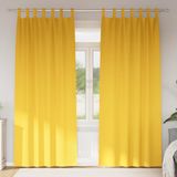 VidaXL Zwart-out gordijnen met ringen 2 st mosterdgeel 245 x 140 cm