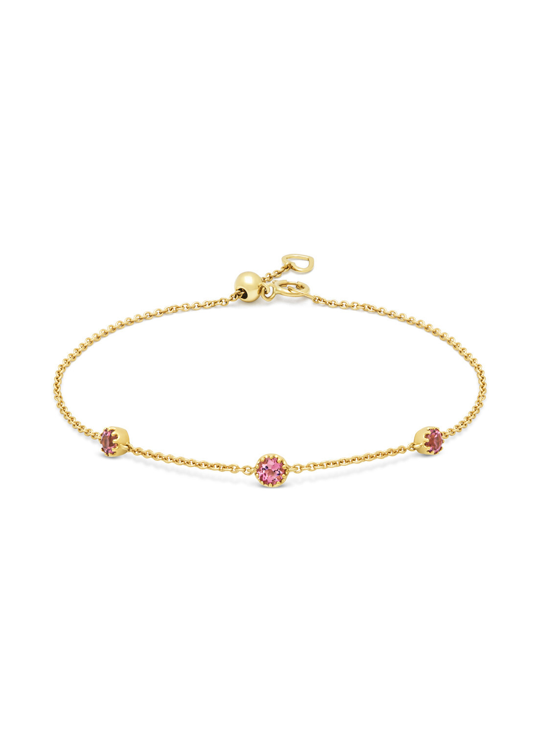 Diamond Point Geelgouden armband, 0.36 ct roze toermalijn, Joy