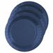 Santex Feest gebaksbordjes - donkerblauw - 30x - karton - 17 cm - rond - kartonnen feestbordjes