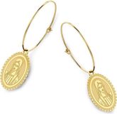 CO88 Collection Celestial 8CE 70048 Stalen Oorringen - Ovaal 25 mm - Maria - Goudkleurig