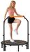Trampoline de fitness - Mini-trampoline - Pliable - Avec poignée - Acier et plastique - Entraînement cardio - Noir et orange