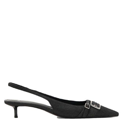 Mango denim slingback pumps donkerblauw