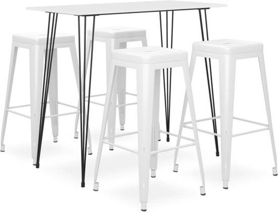 vidaXL 5-delige Barset wit