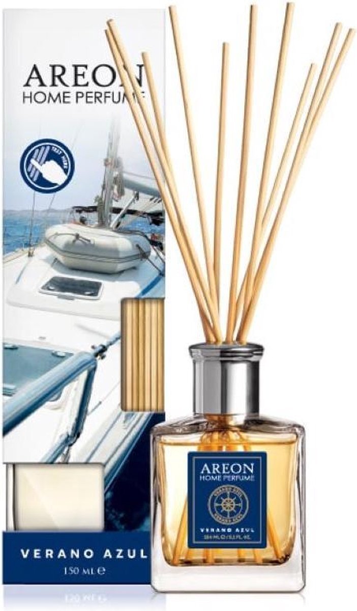 AREON Home parfum Verano Azul LUX - interieurparfum - Huisparfum - geurstokjes - frisheid aan de kust - Hart van leer en Patchouli unisex