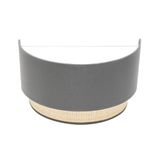 blendend Designlamp met E27-fitting, natuurlijke afwerking en grijs, afmetingen: 17 x 30 x 15 cm