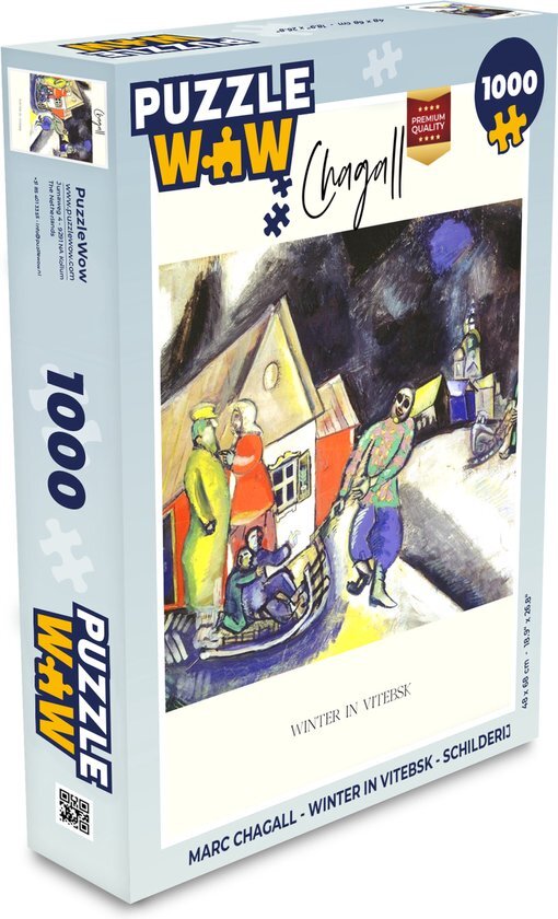 MuchoWow Puzzel Marc Chagall - Winter in Vitebsk - Schilderij - Legpuzzel - Puzzel 1000 stukjes volwassenen