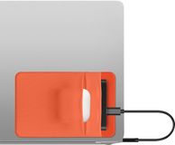 kwmobile hoes voor harde schijf geschikt voor SanDisk Portable SSD, Samsung T7, Crucial X8, HDD - 13 x 8,3 cm - Met 2 opbergvakken - Externe SSD houder in oranje