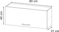 Vicco Hangkast R-Line, Goudkleurig Eiken/Antraciet, 80 cm Plat