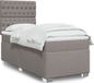 Maison Exclusive - Sommier à lattes de lit avec matelas Taupe 90x200 cm Tissu