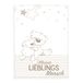 Herding Fynn babydeken, opschrift "Kleiner Lieblingsmensch", 75 x 100 cm, microvezel, fleece, wit