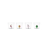 Ichendorf Milano Set van 4 tuimelaars, collectie groenten, 35 cl, borosilicaatglas, handgemaakt