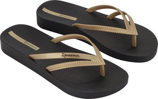 Ipanema Anatomic Bossa Soft Teenslippers Dames - Zwart/Goud - Maat 39/40 - Lente/Zomer 2024