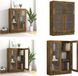 vidaXL Vitrinekast - 82,5x30,5x115 cm - Bewerkt Hout - Gerookt Eikenkleurig