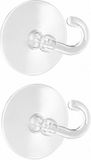 CEPEWA Zuignappen ophanghaakjes - 2x stuks - 7 cm - groot - transparant