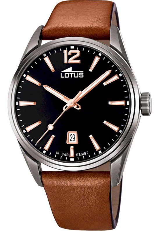 Lotus Herenhorloge 18685/2 - Zwart - Grijs - Bruin