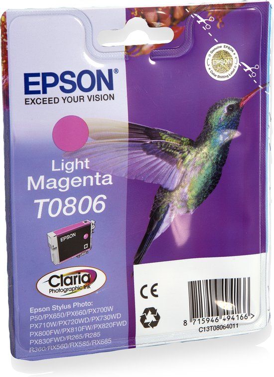 Epson Hummingbird T0806 Light Magenta Ink Cartridge