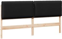 vidaXL - Gestoffeerd hoofdbord met hoofdeinde - Natuurlijk en zwart - 180 cm