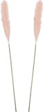 Mica Decorations Pluimgras losse steel/tak - 2x - pastel roze - 104 cm