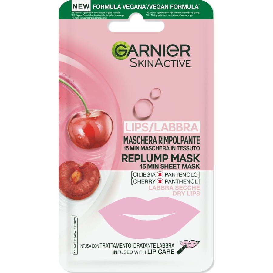 Garnier Garnier Skin Active Lip Sheet Mask Cherry Sheet masker 5 g Dames
