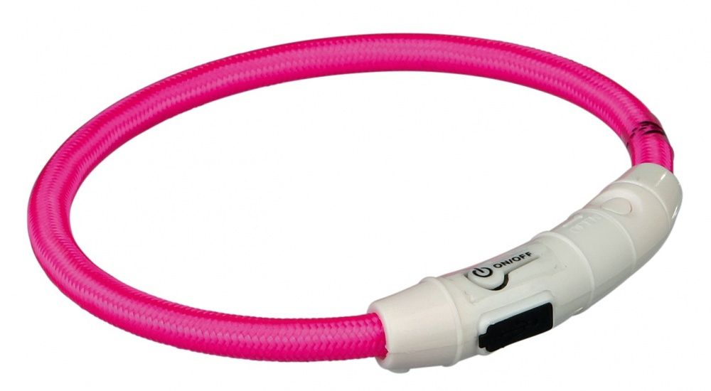 TRIXIE 12706 - Halsband voor dieren - Roze - Nylon, Thermoplastic polyurethaan (TPU) - 35cm