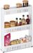 Relaxdays Keukentrolley, 3 etages, smal opbergrek keuken & badkamer, kunststof, wit, 71 x 12,5 x 54 cm