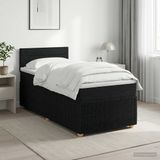 vidaXL Boxspringbed met matras, zwart, 100 x 200 cm, gestoffeerd