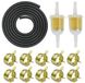 Set tuyau de carburant de 1/4 pouce - tuyau de carburant de 3 mètres (diamètre 6 mm) + 2 filtres à carburant (6 mm/8 mm) + 10 colliers de serrage, adapté aux voitures, motos et scooters.