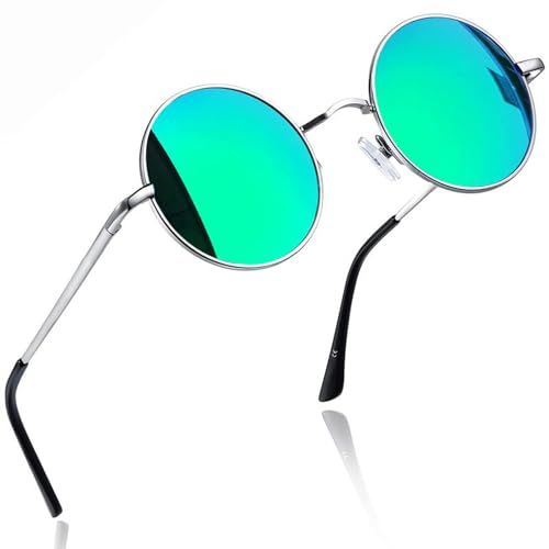 Joopin Gepolariseerde Ronde Zonnebril Dames Heren Hippie Steampunk Metalen Frame UV400