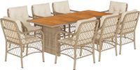 vidaXL 9-delige Tuinset met kussens, polyrattan, beige