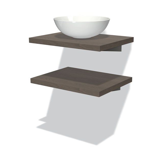 Maxaro Badkamermeubel Modulo Plato 60 cm Donkerbruin Eiken 2 Wastafelbladen