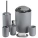 GMMH Badset, 6-delig, diverse badkameraccessoires, met zeepdispenser en wc-borstel (grijs ontwerp 3)