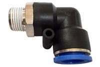 Kutlu 10406900 Pneumatica angolo di 90° a gomito inserisce (PL) Ø 8 mm filettatura BSPT R3/8