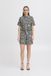ICHI IHLINNO SH2 Dames Blouse Zwart Diamond Ikat Linnen Viscose Korte Mouw Regular Fit