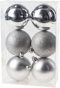 Cosy&Trendy Kerstballen Ã˜ 8 cm - Zilver assorti - Set-6