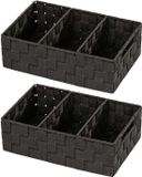 Wenko Set, 2-delige badkamerorganizer Adria met handvat zwart 32 x 10 x 21 cm
