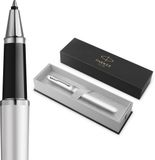 Parker Meridian Rollerball Pen | Chroomlak met chroomafwerkingen | Fijne penpunt | Zwarte inkt | Luxe Cadeaudoos